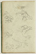 Six studies for man beside a rearing horse