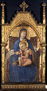 Madonna and Child Enthroned (fragment of an altarpiece)