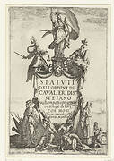 Titelblad voor het boek 'Statuti dell'ordine de' Cavalieri di Santo Stefano'