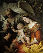 The Virgin and Child with the infant Saint John the Baptist, and Gabriel