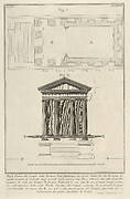 Plan and facade of the Temple of Fortuna Virilis (Tempio della Fortuna Virile), from the series 'Le Antichità Romane'