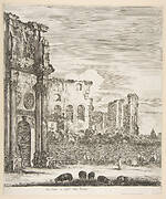 Arch of Constantine and Colosseum with sheep grazing in foreground, from 'Six large views, four of Rome, and two of the Roman countryside' (Six grandes vues, dont quatre de Rome et deux de la Campagne romaine)