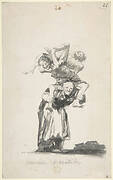 'Nightmare'; an old woman carrying figures on her back; folio 20 from the Witches and Old Women  Album 'D'