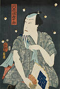 The Actor Kawarazaki Gonjūrō Surrounded by Fireflies