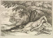 Sleeping figure of Diana the huntress