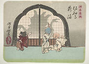 Shadow-dancing at Ninwa-ji temple, from the series Sketches by Yoshitoshi