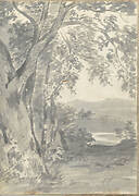 Landscape with Trees and Distant Hills (Smaller Italian Sketchbook, leaf 37 recto)