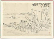 Preparatory drawing for a print in the series Hyakunin isshu uba ge etoki: Fujiwara no Kiyosuke