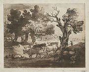 Wooded Landscape with Herdsman and Cows