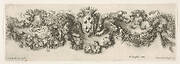 Plate 2: Design for a Frieze with Felines holding up a Garland and the Medici Coat of Arms in the Center, Plate 2 from: 'Decorative friezes and foliage' (Ornamenti di fregi e fogliami)