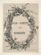 Wreath of Wildflowers, title for "Eaux-Fortes par Daubigny"