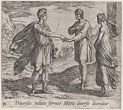 Plate 81: Erysichthon Selling his Daughter (Diversas induta Mitra diversis divenditur), from Ovid's 'Metamorphoses'