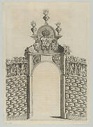 Triumphal arch, from 'Éloges et discours sur la triomphante réception du Roy en sa ville de Paris ...' by Jean-Baptiste de Machault