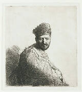 Bearded Man in an Oriental Fur Hat and Robe