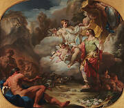 Venus hands over the weapons to Aeneas