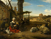 Italian Landscape with Inn and Ancient Ruins