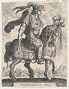 Plate 12: Emperor Domitian on horseback, from 'The First Twelve Roman Caesars' after Tempesta