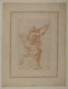 An Allegorical Figure : a Young Woman Blowing a Trumpet