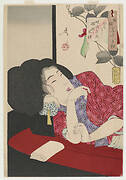 Looking drowsy: the appearance of a harlot of the Meiji era, from the series Thirty-two Aspects of Customs and Manners