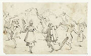 Dansende figuren uit de Commedia dell'Arte