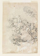 Study for an Oval Ceiling Design: "Apollo, Strength, and Love"