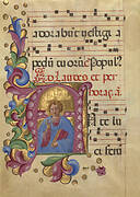 Initial A: Young Christ Blessing