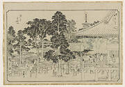 Drawing (hanshita-e) for Asakusa Kinryuzan, from the series, Famous places of Edo