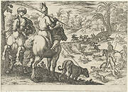 Ostrich Hunt, from 'Hunting Scenes VI'