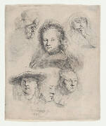 Studies of the Heads of Saskia and Others