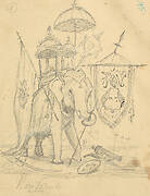 A Sketch of an Elephant carrying the Travancore State Emblem