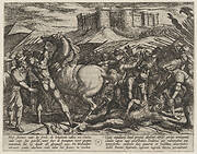 Plate 17: The Romans Misled by Civilis' Horse to Believe that He was Dead or Injured, from The War of the Romans Against the Batavians (Romanorvm et Batavorvm societas)