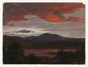 Turner Pond with Pomola Peak and Baxter Peak, Maine.