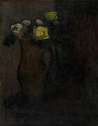 Maréchal Niel Roses on a Black Background