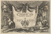 Titlepage with hounds and hunting equipment