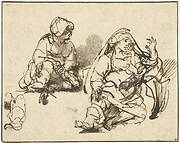 Studies for the Sick Woman in the ‘Hundred Guilder Print’