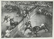 Bullfight in a divided ring, from the 'Bulls of Bordeaux'