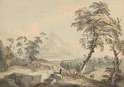 Italianate Landscape with Travelers, No. 1