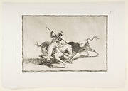 Plate 5 from 'The Tauromaquia': The spirited Moor Gazul is the first to spear bulls according to the rules