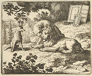 Renard Lies that he Gave the Ram Various Precious Objects that Were Meant for the Lion and Lioness  from Hendrick van Alcmar's Renard The Fox