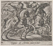 Plate 114: Achilles Battling Cygnus (Cygnus ab Achille interficitur), from Ovid's 'Metamorphoses'