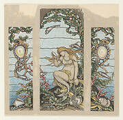 "The Mermaid Window", Design for Stained Glass Window for the A.H. Barney Residence, New York, NY