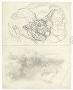 Two Studies of a Woman Sitting in a Landscape