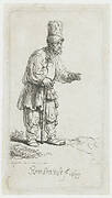 Beggar in a High Hat, Leaning on a Stick