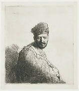 Bearded man, in a furred oriental cap and robe