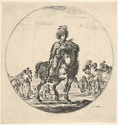 Polish horseman facing right, a circular composition, from 'Figures on Horseback' (Cavaliers nègres, polonais et hongrois)