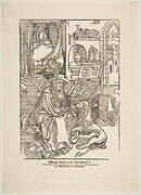 Saint Jerome Extracting a Thorn from the Lion's Foot, 19th century reprint