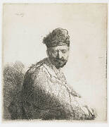 Bearded man, in a furred oriental cap and robe