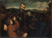 Portrait of a Man in Armor with Two Pages