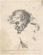 Plate 29: bust of a laughing satyr, facing left in profile, from 'Various portraits' (Recueil de diverses pièces servant à l'art de portraiture)