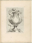 Design for a vase with a faun and a nymph, from Livre de Vases (Book of Vases), plate 10